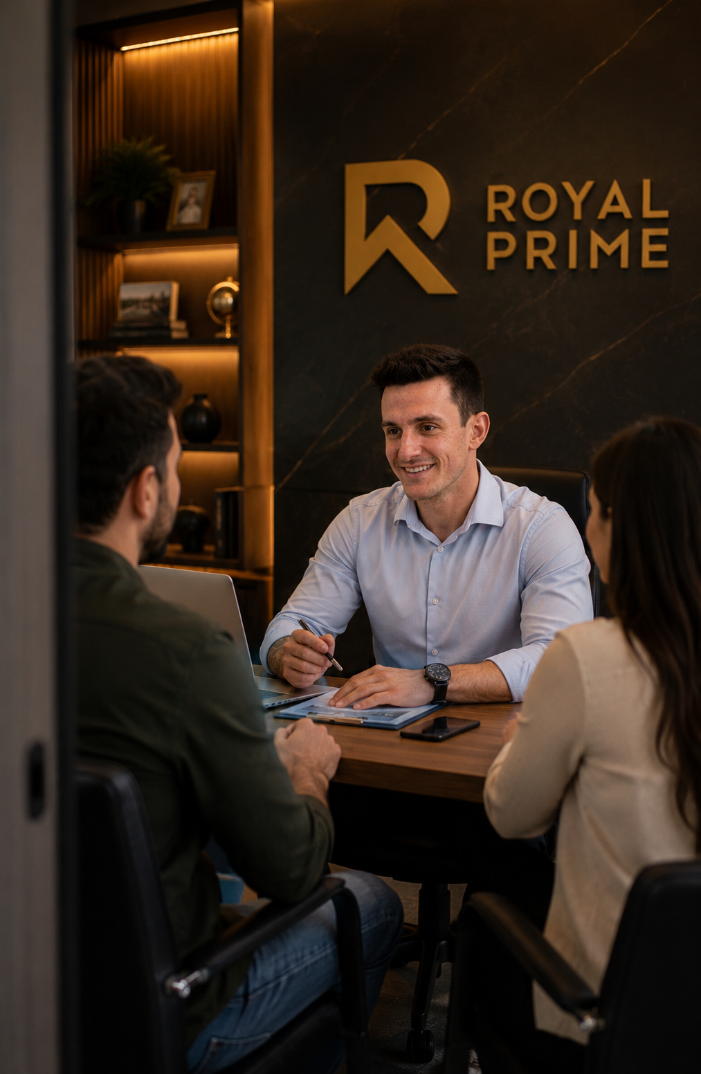 Atendimento personalizado a proprietários no escritório Royal Prime